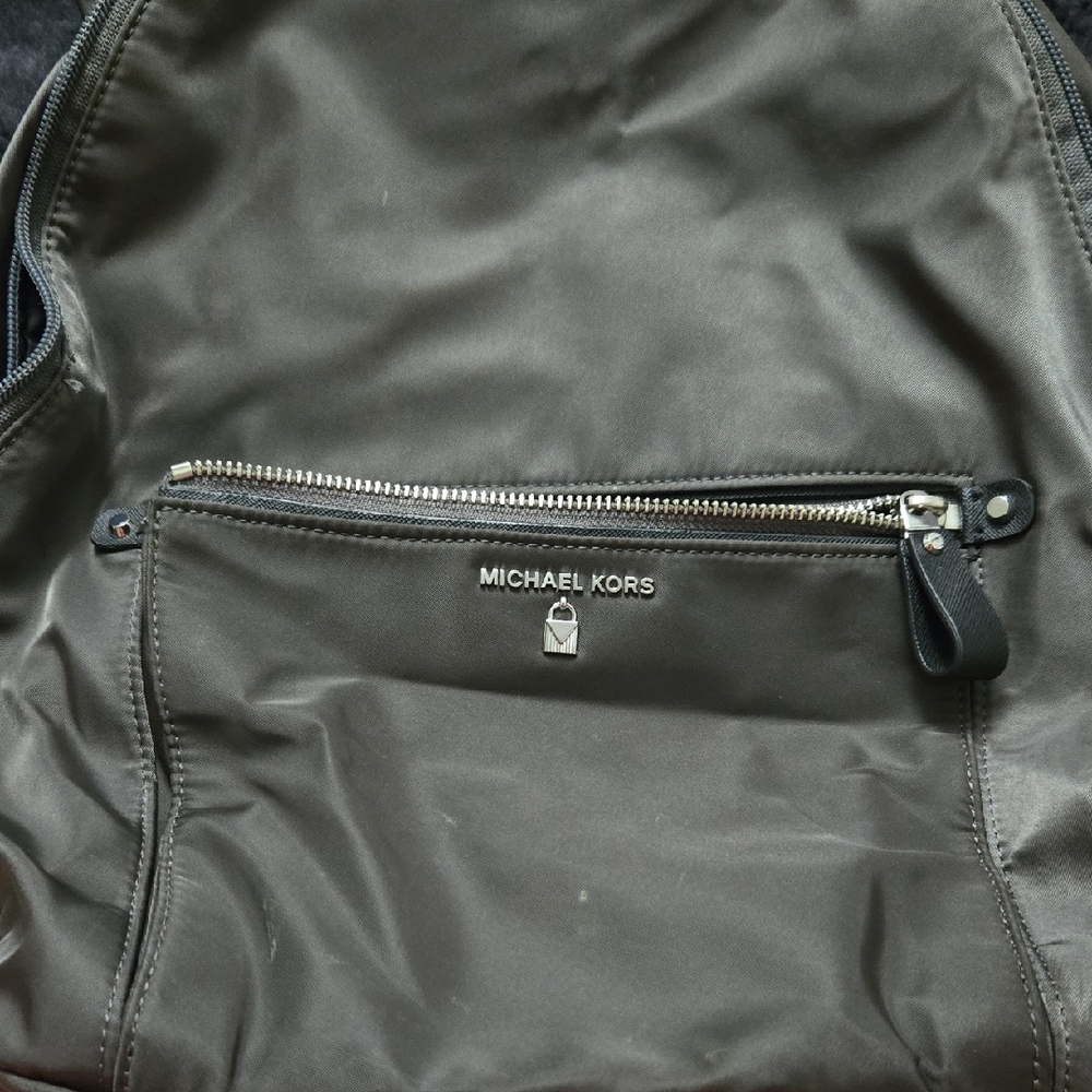 Michael Kors Charcoal Backpack with Silver Accents